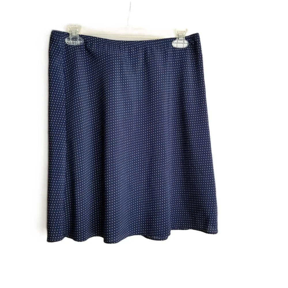 Suits Us Womens 9/10 Navy Blazer Polka Dot Skirt Suit Set Y2K Preppy